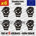 Set of 6 - CALL of DUTY Black OPS Logo Vinyl Sticker Aufkleber Die-Cut Car   252213196106